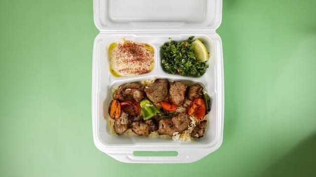 Lamb Kabob Platter.